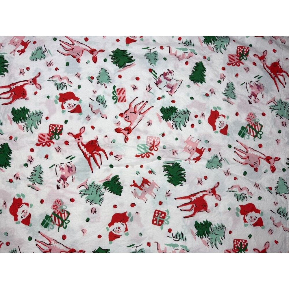 Cath Kidston FULL Sheet Set Ditsy Deer Pink Cotton Percale 4Pc WINTER Christmas